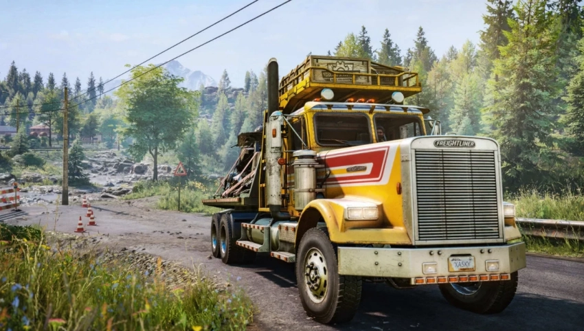 Для SnowRunner вышло дополнение Freightliner & Western Star с двумя топовыми грузовиками